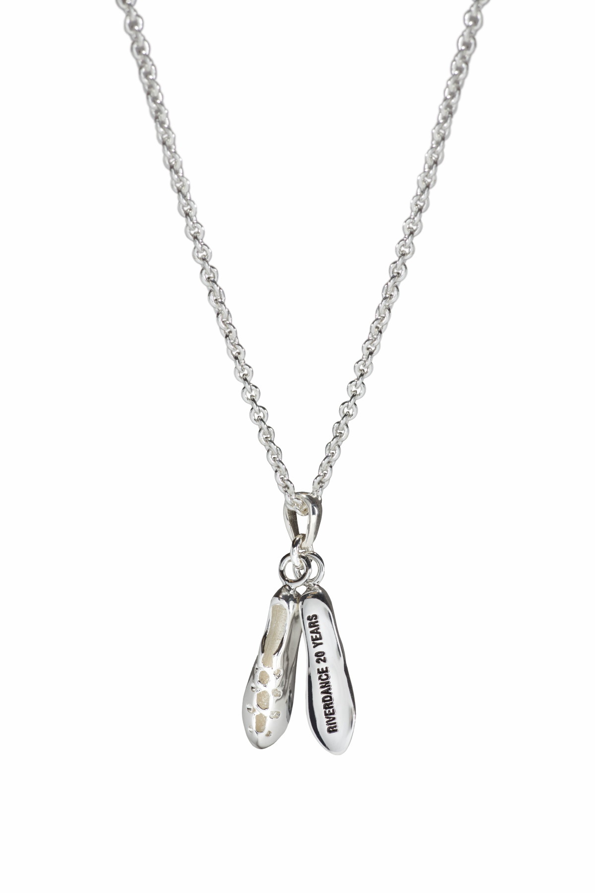 Riverdance 20 Fine Chain Necklace with Light Dancing Shoes
