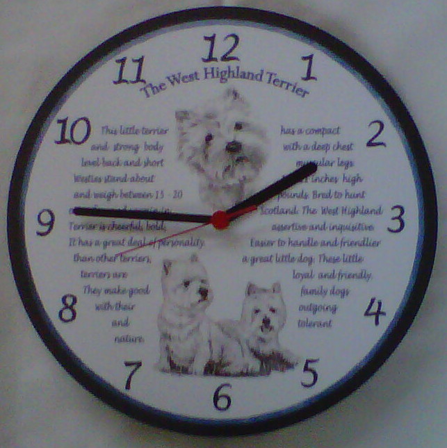 The West Highland Terrier Wall Clock