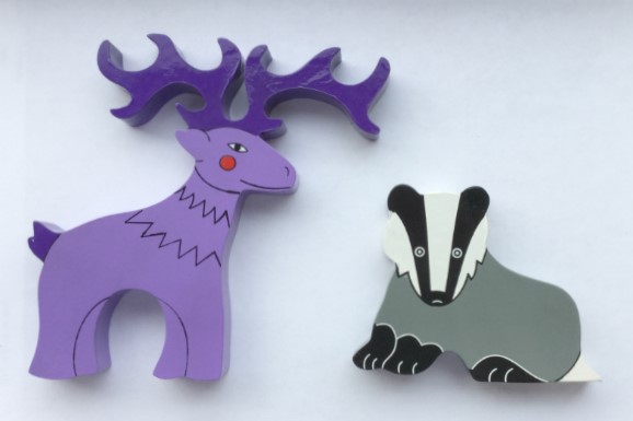 Deer and Badger Magnets - Set of 2
