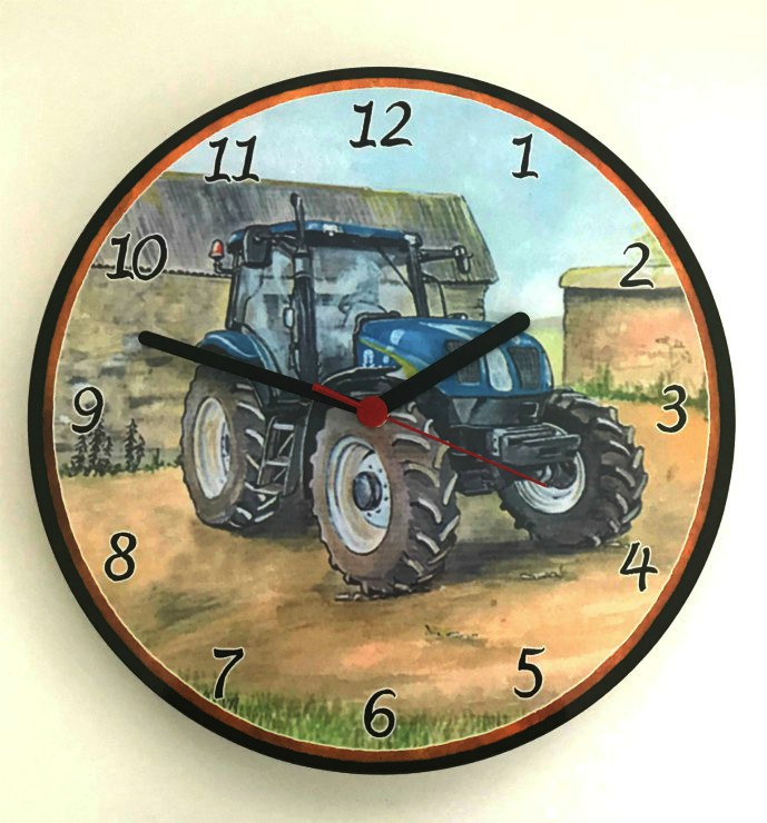 New Holland Tractor Battery Wall Clock